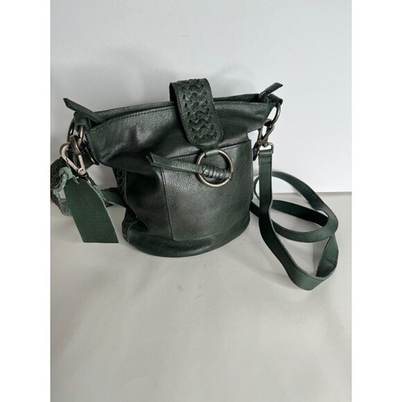 Anthropologie Latigo Leathers Green Nel Crossbody Bag NEW - Picture 3 of 8